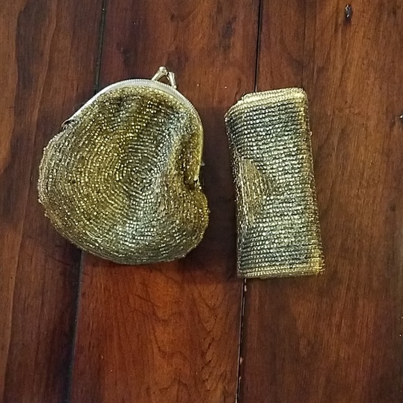 Other - Fully beaded vintage coin purse and lipstick case